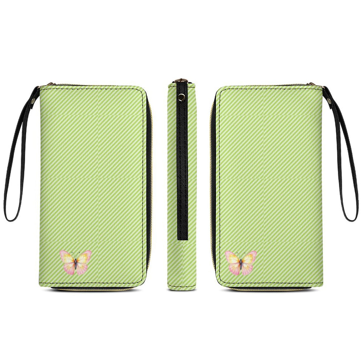Leather Wallet with Wristlet Strap