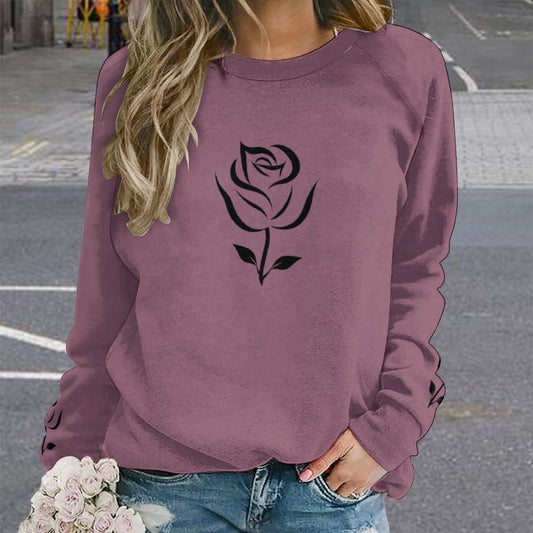 Black Rose Sweatshirt Designs Raglan Style
