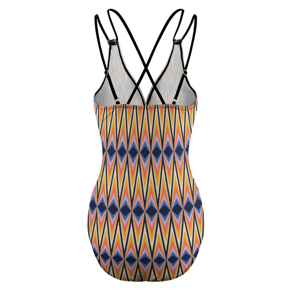 Women's One Piece Swimsuit Tummy Control V Neck Swimwear Multicolor