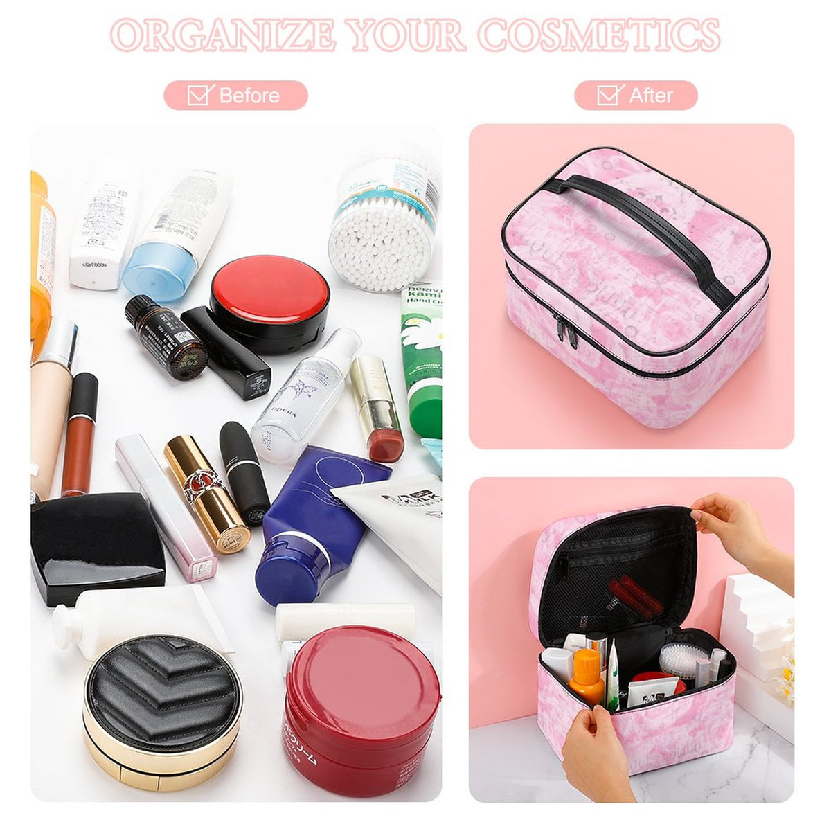 Make-up bag with Lychee pattern