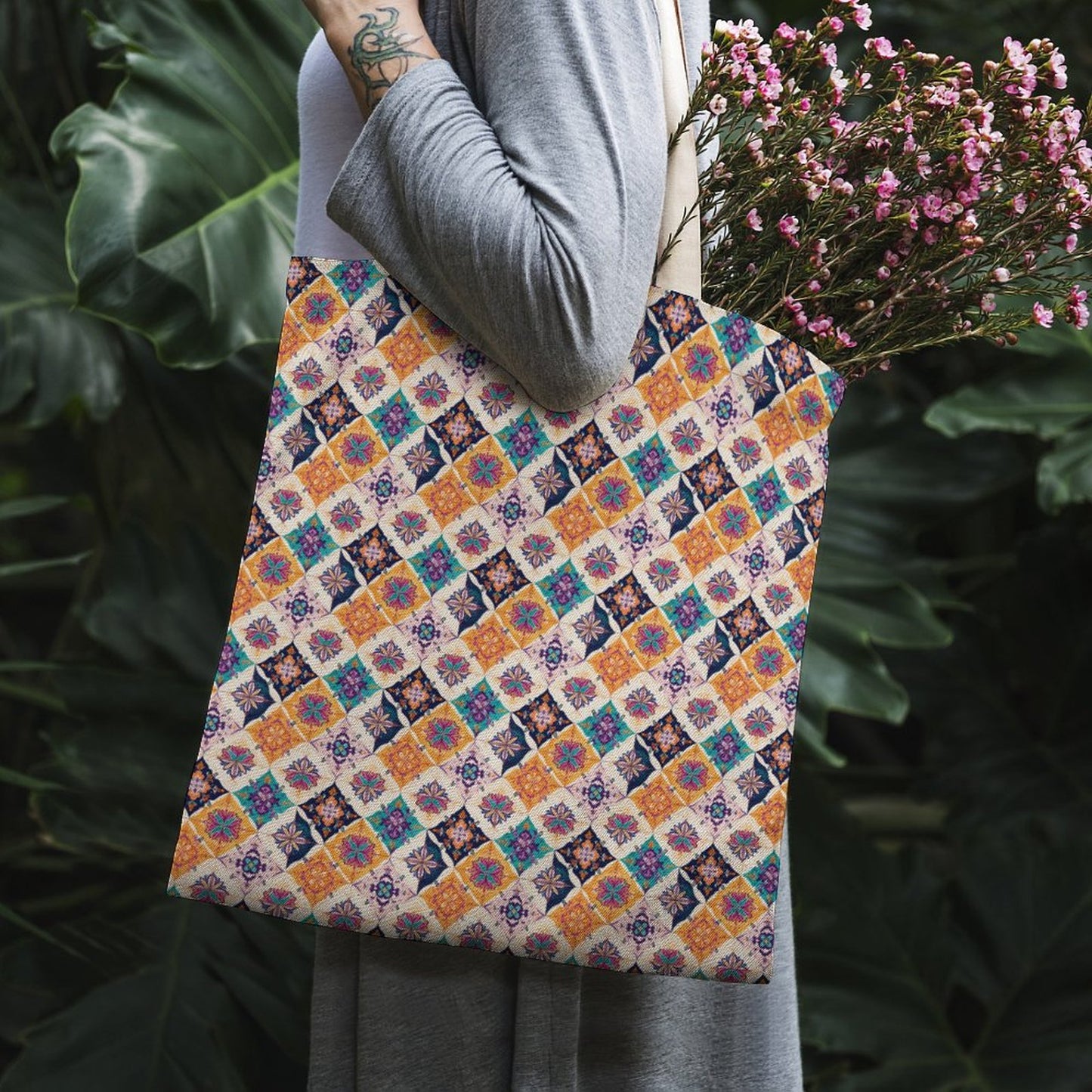 Martin Canvas Tote Handbag with Dual-sided Printing