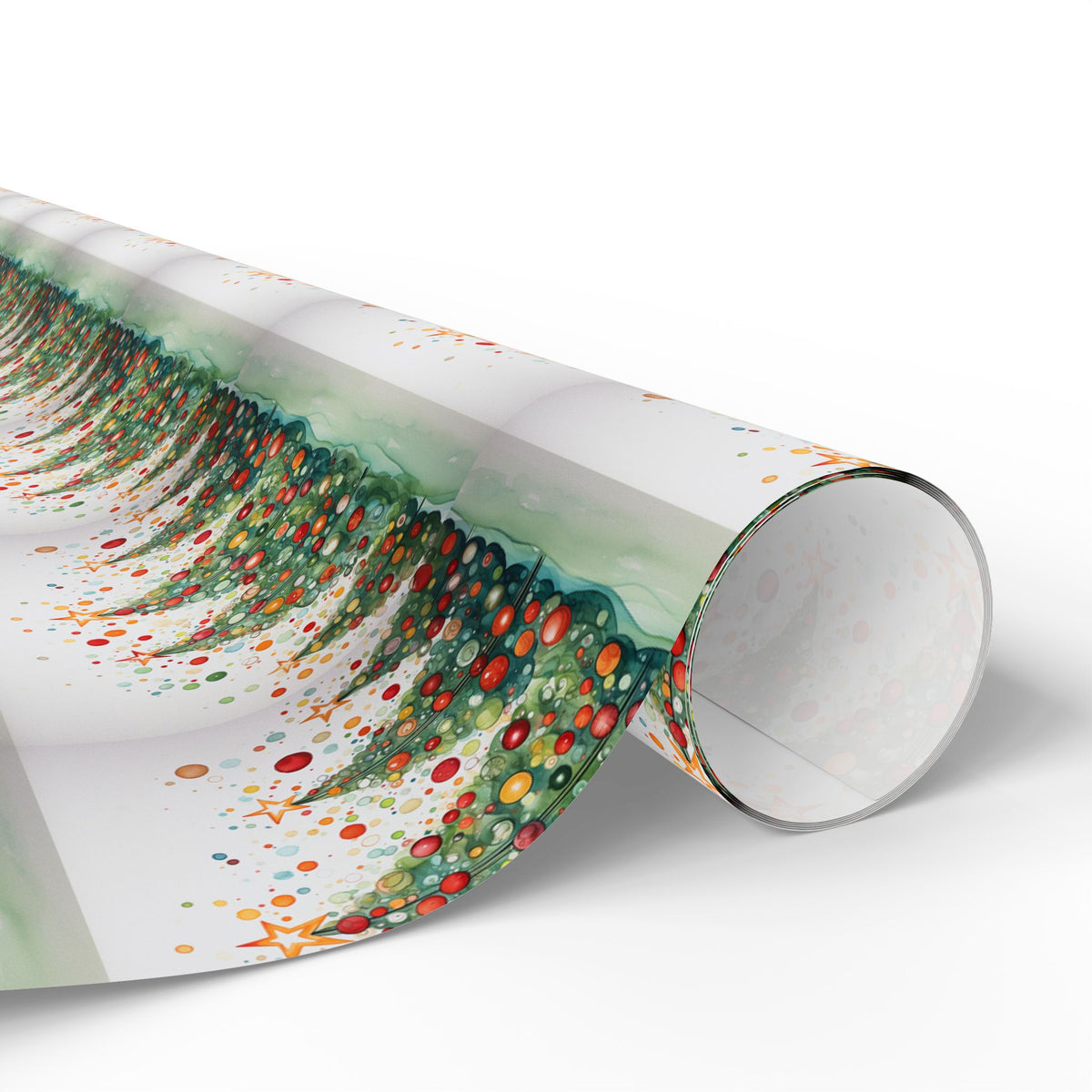 Christmas Tree Confetti Wrapping Paper Roll — Festive Holiday Gift Wrap