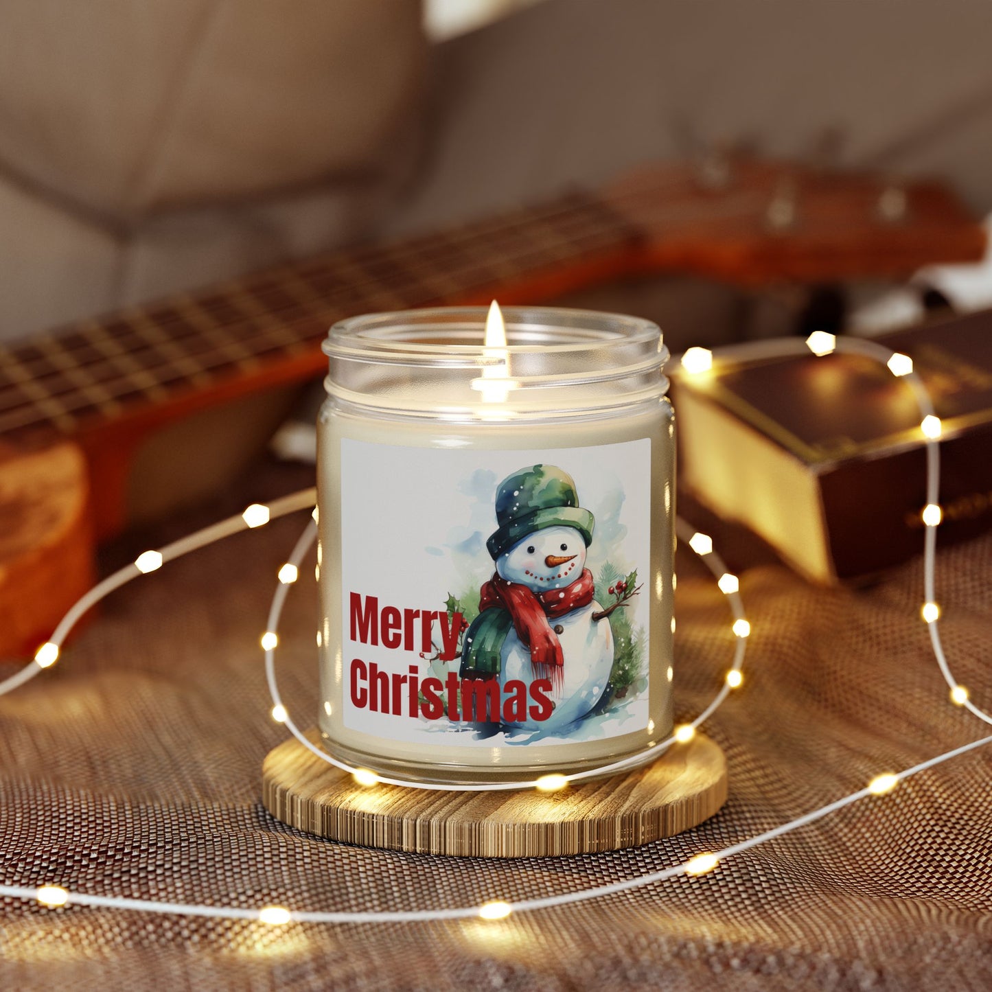 Christmas Snowman Scented Candle — Coconut Apricot Wax (4oz & 9oz)