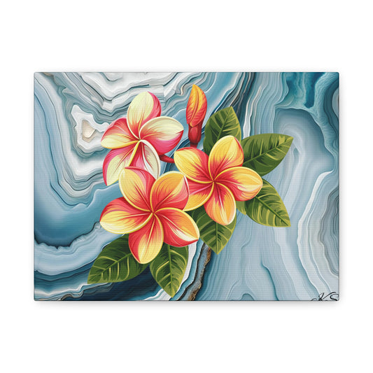 Floral Wall Art Canvas, Tropical Home Decor, Hawaii Inspired Art, Bright Colorful Artwork, Perfect for Gift or Home