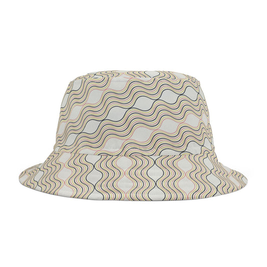 Wavy Pattern Bucket Hat | Summer Sun Protection, Stylish Accessory, Trendy Gift, Festival Wear, Unisex Outdoor Hat