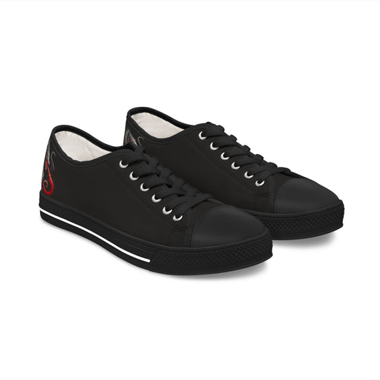 Low Top Sneakers — Black Dragon Wing Accent