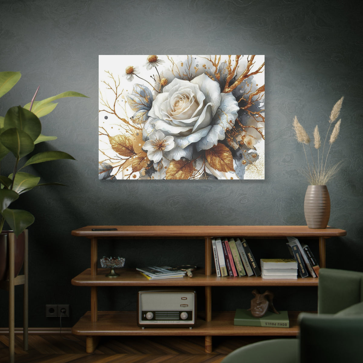 Matte Canvas, Stretched, 1.25" - Gold and Black