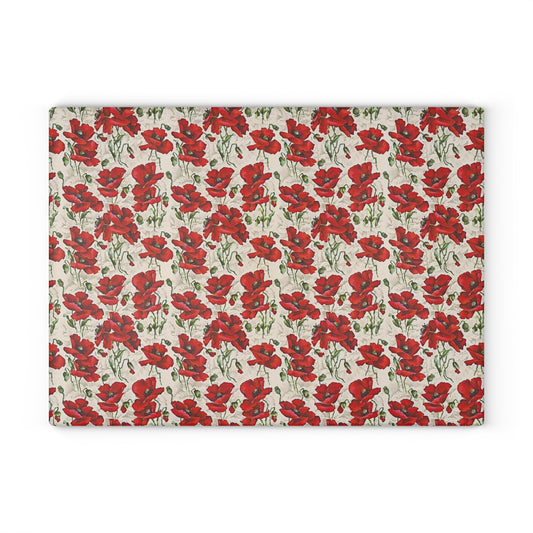 Elegant Floral Glass Cutting Board, Kitchen Decor, Gift for Cooks, Wedding Gift, Housewarming, Mother's Day