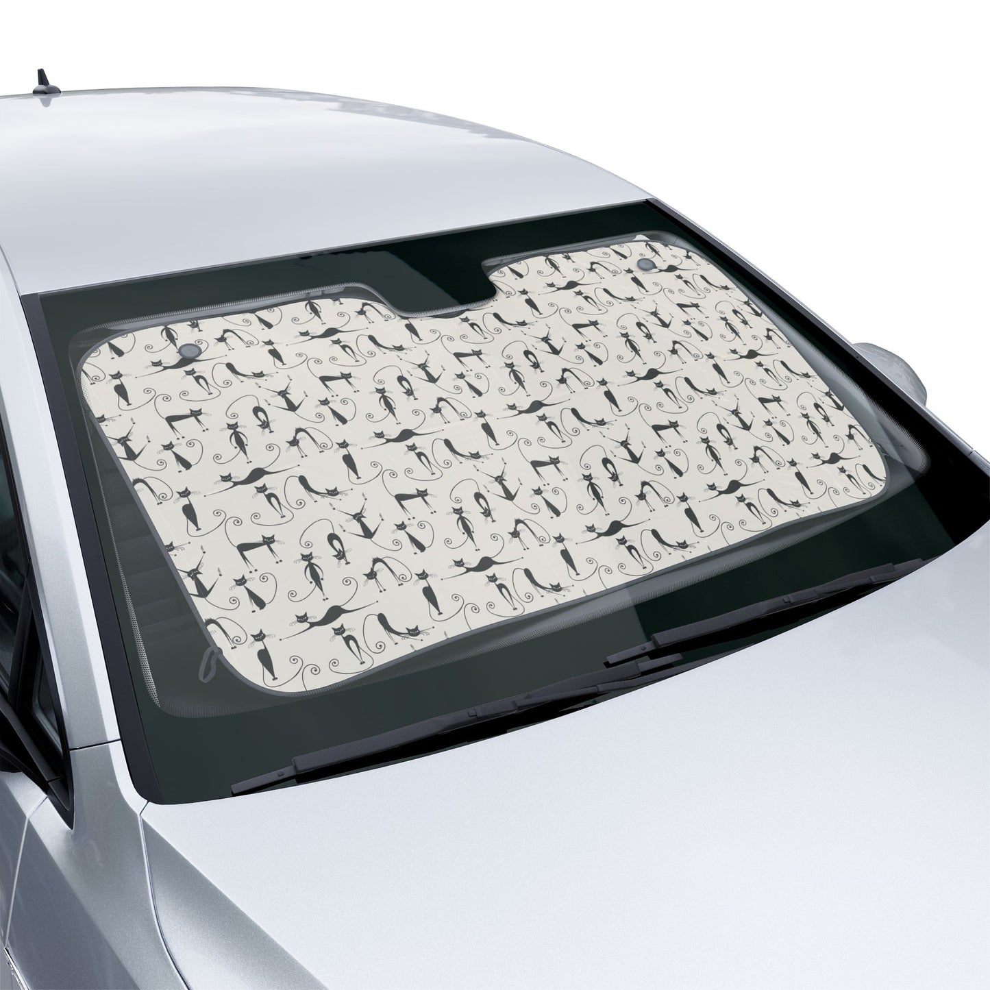 Cat Pattern Car Sun Shade — Front Windshield Protector