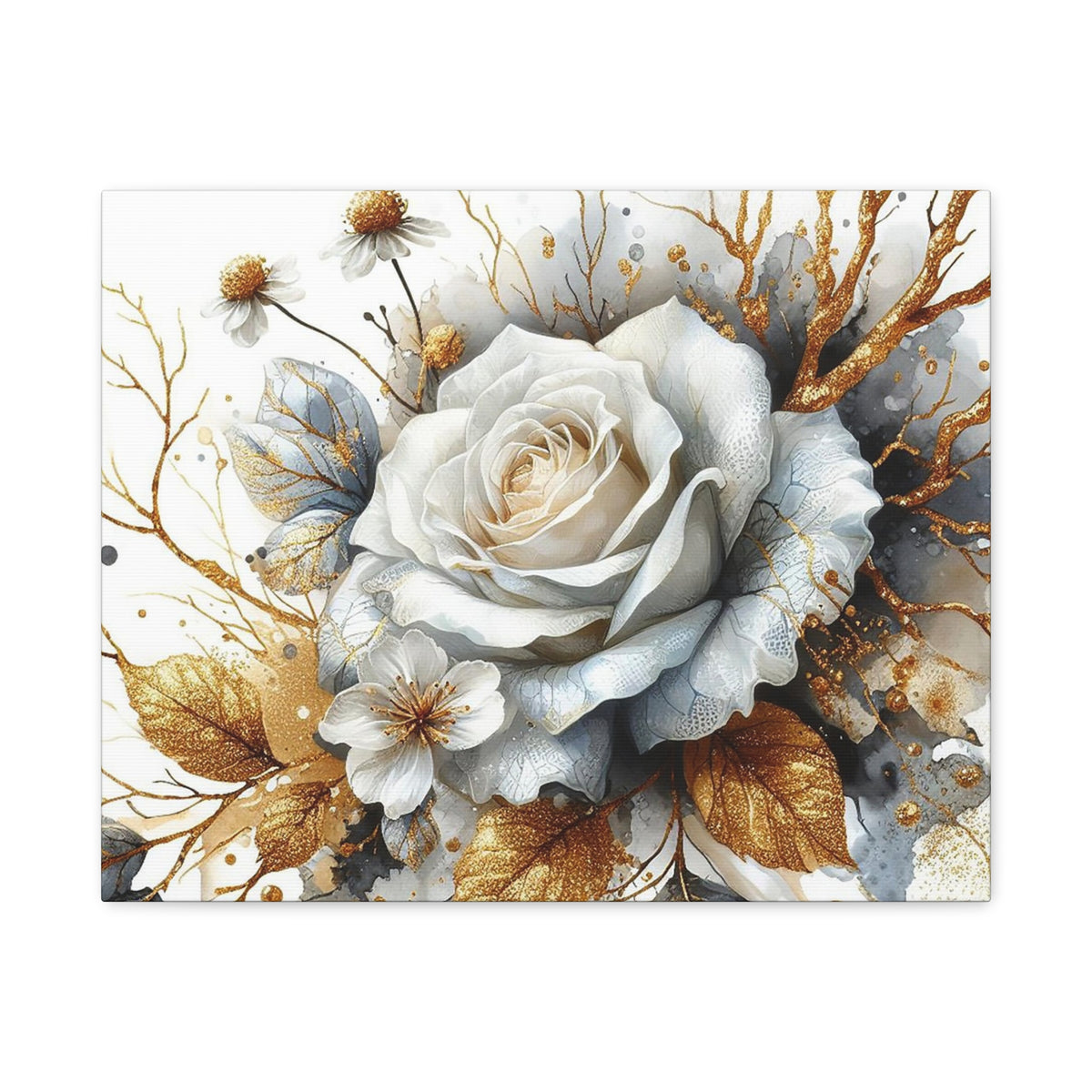 Matte Canvas, Stretched, 1.25" - Gold and Black