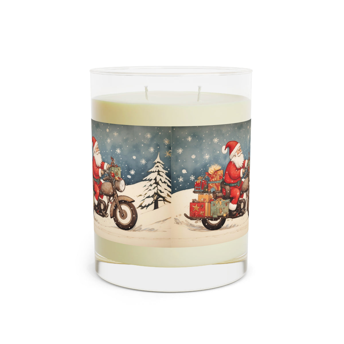 Christmas Santa Motorcycle Candle, Holiday Decor, Scented Candle Gift, Festive Home Fragrance, Winter Aesthetic