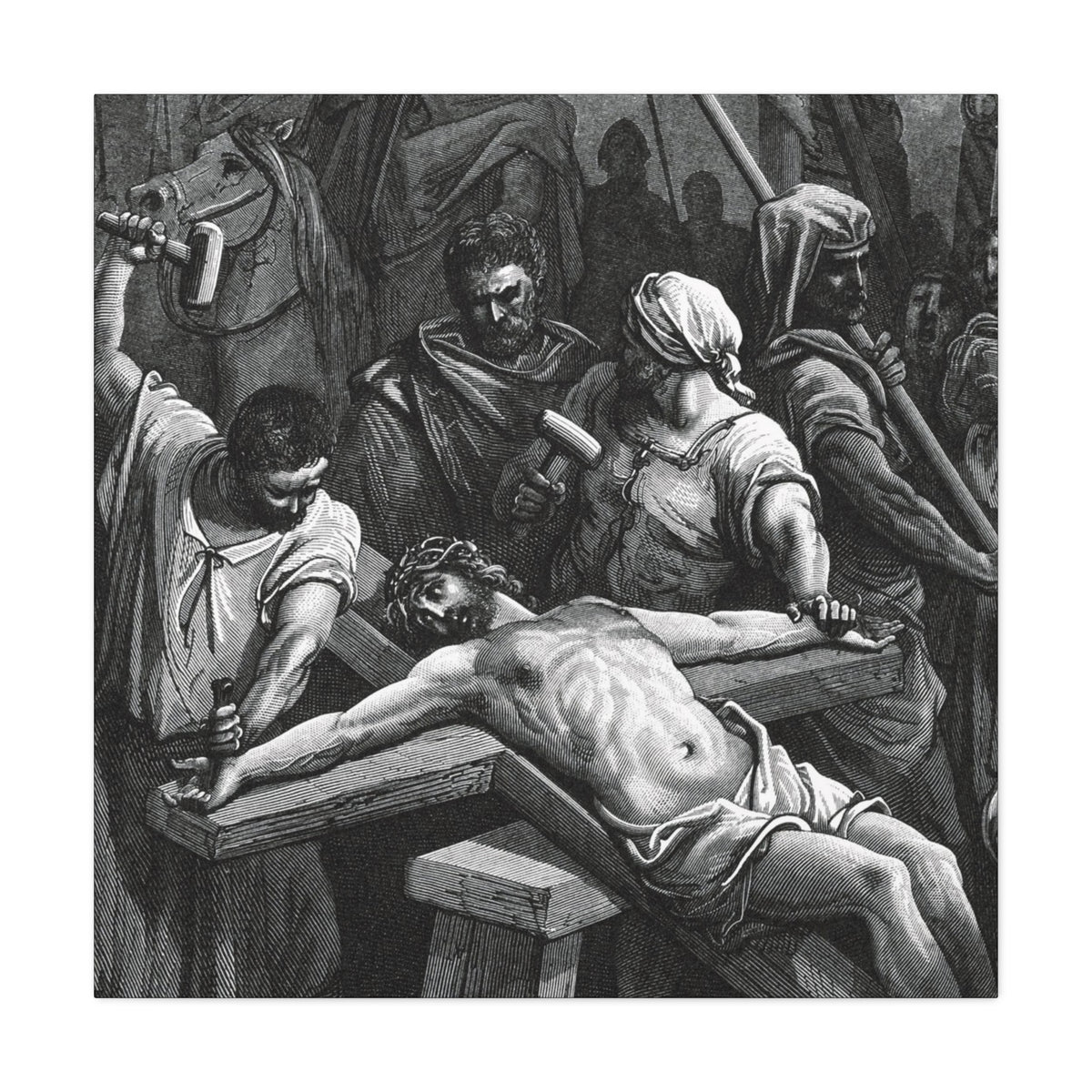 Crucifixion Art Matte Canvas Print – Stretched Religious Wall Decor