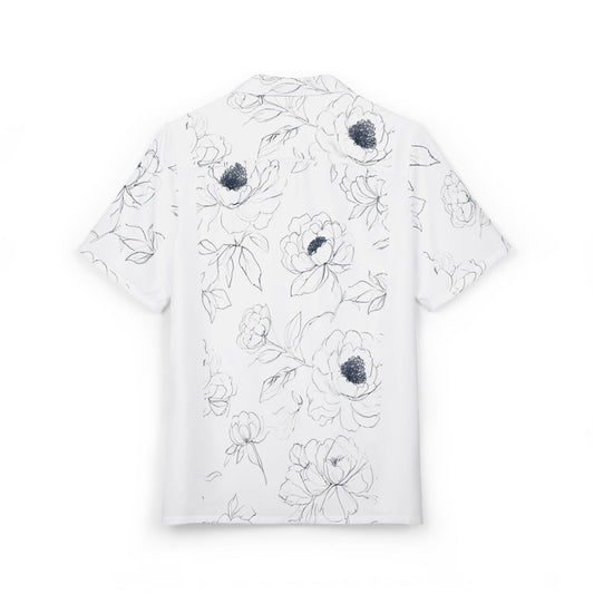 Floral Hawaiian Button-Down Shirt, Beachwear, Summer Outfit, Tropical Style,