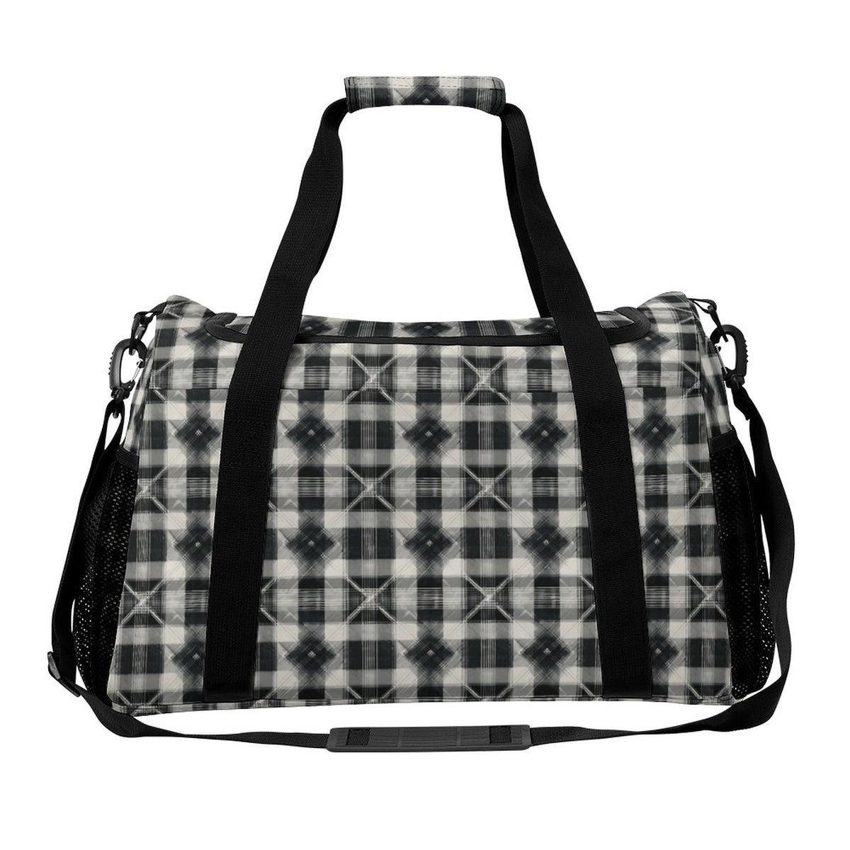 Travel Duffel Bag - Black and White