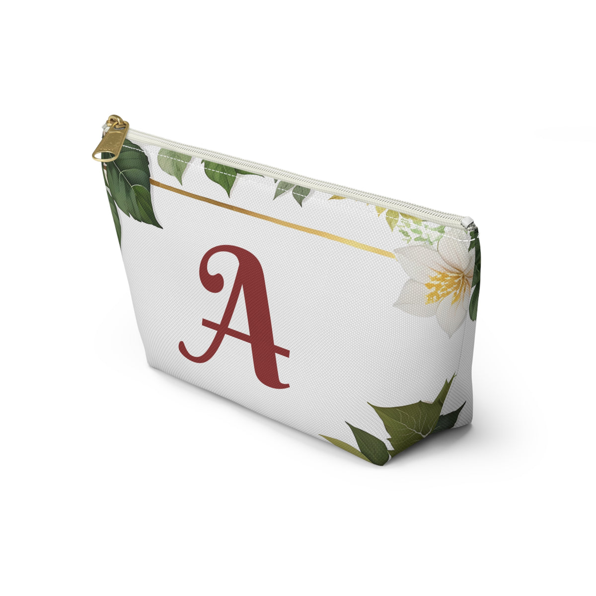 Personalized Floral Accessory Pouch, Makeup Bag, Gift for Her, Initial Pouch, Travel Organizer, Custom Cosmetic Bag