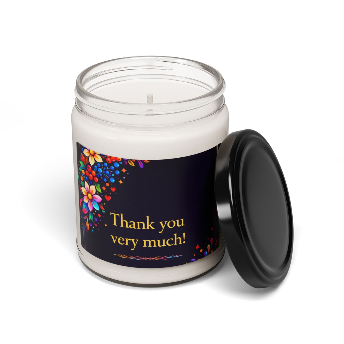 Thank You Very Much Scented Candle — Floral Thank-You Gift Jar (9 oz)