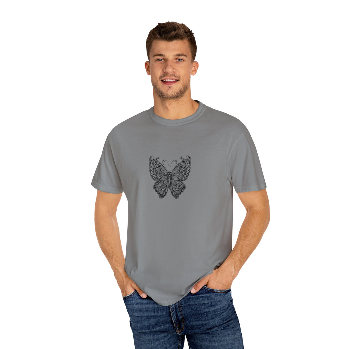 Bohemian Butterfly T-shirt, Unisex Clothing, Nature Inspired Tee, Gift for Her, Casual Wear, Summer Fashion