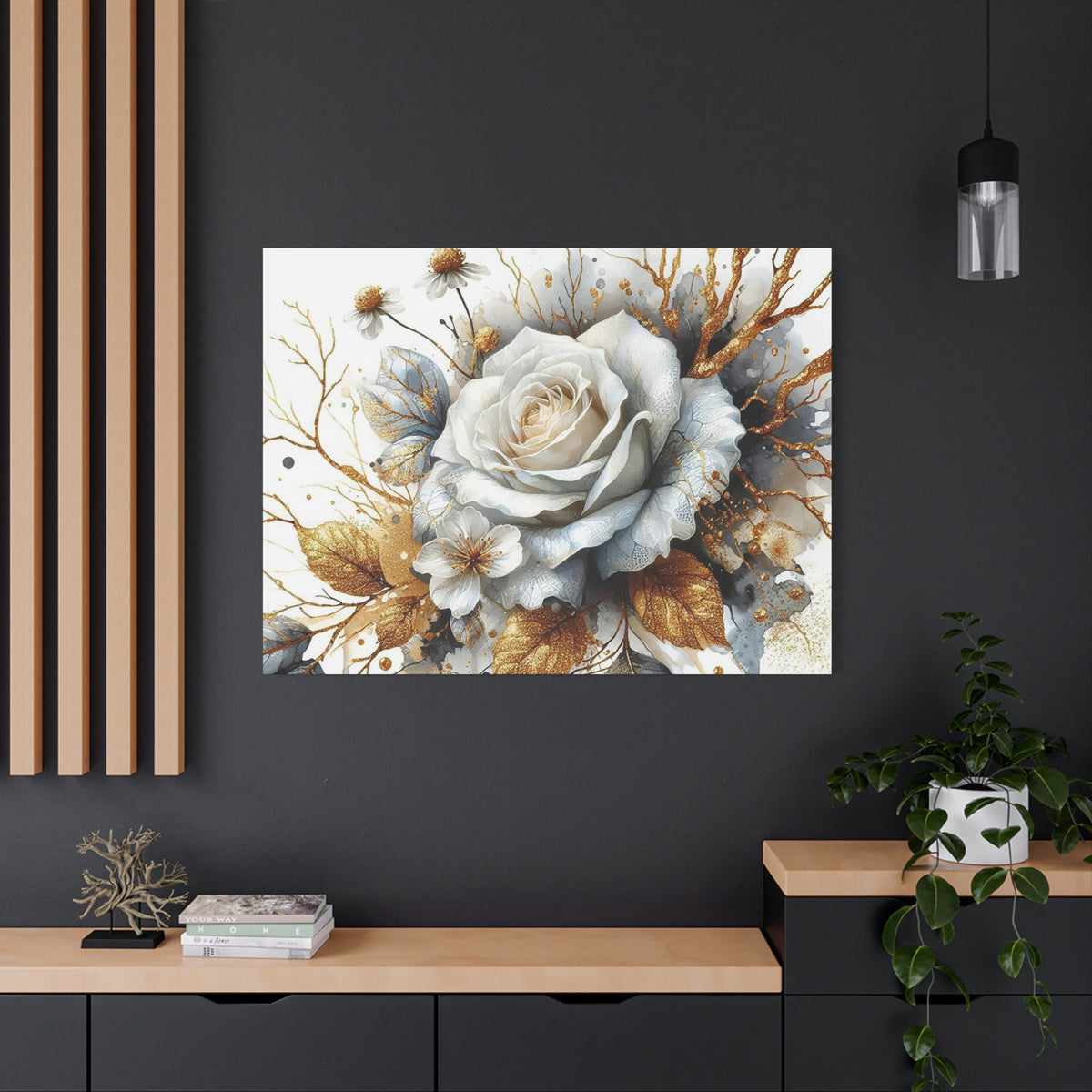 Matte Canvas, Stretched, 1.25" - Gold and Black