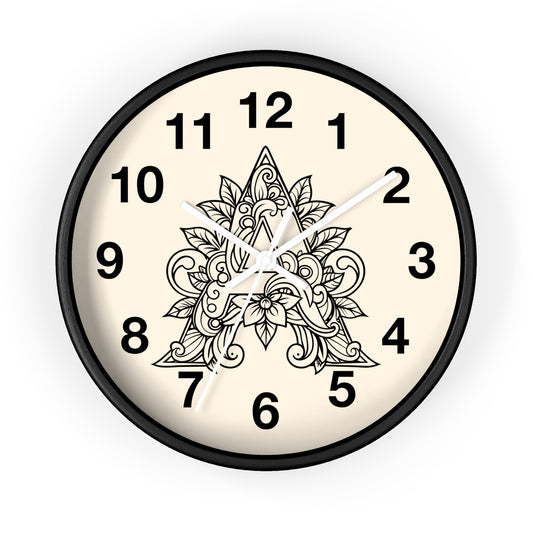 Boho Floral Wall Clock, Home Decor, Gift for Her, Bohemian Style, Living Room Wall Art, Unique Timepiece, Handmade Clock