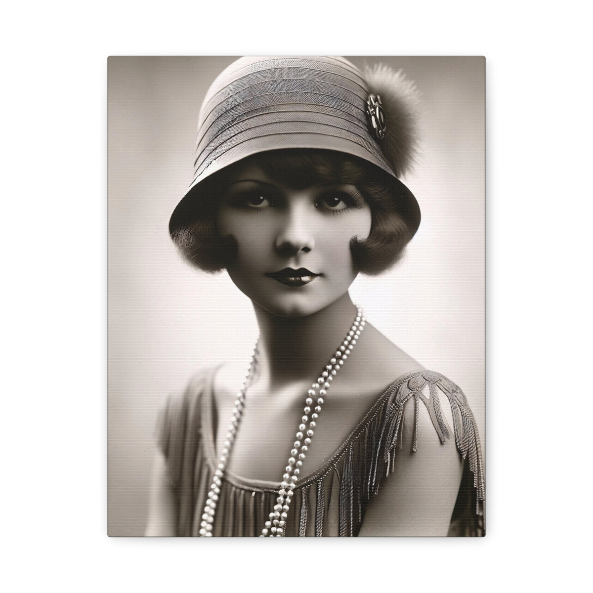 Vintage 1920s Flapper Portrait Canvas