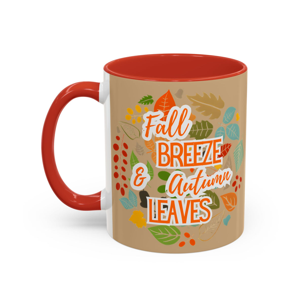 Fall Breeze & Leaves Coffee Mug, Autumn Mug, Seasonal Drinkware, Cozy Kitchen Decor, Perfect Gift for Fall Lovers