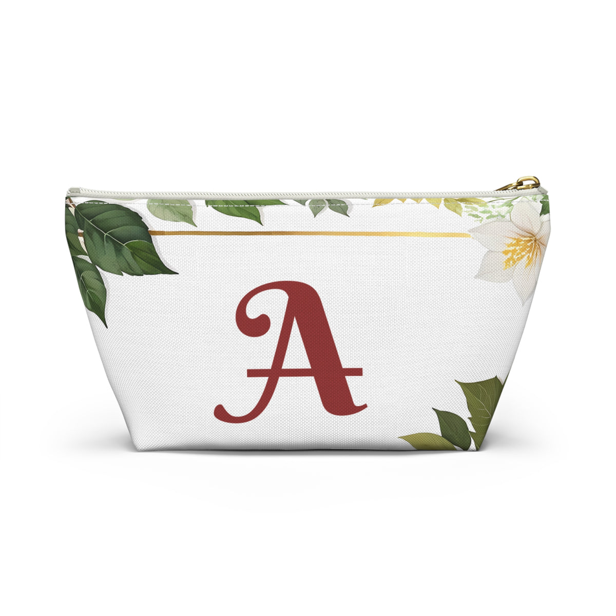 Personalized Floral Accessory Pouch, Makeup Bag, Gift for Her, Initial Pouch, Travel Organizer, Custom Cosmetic Bag