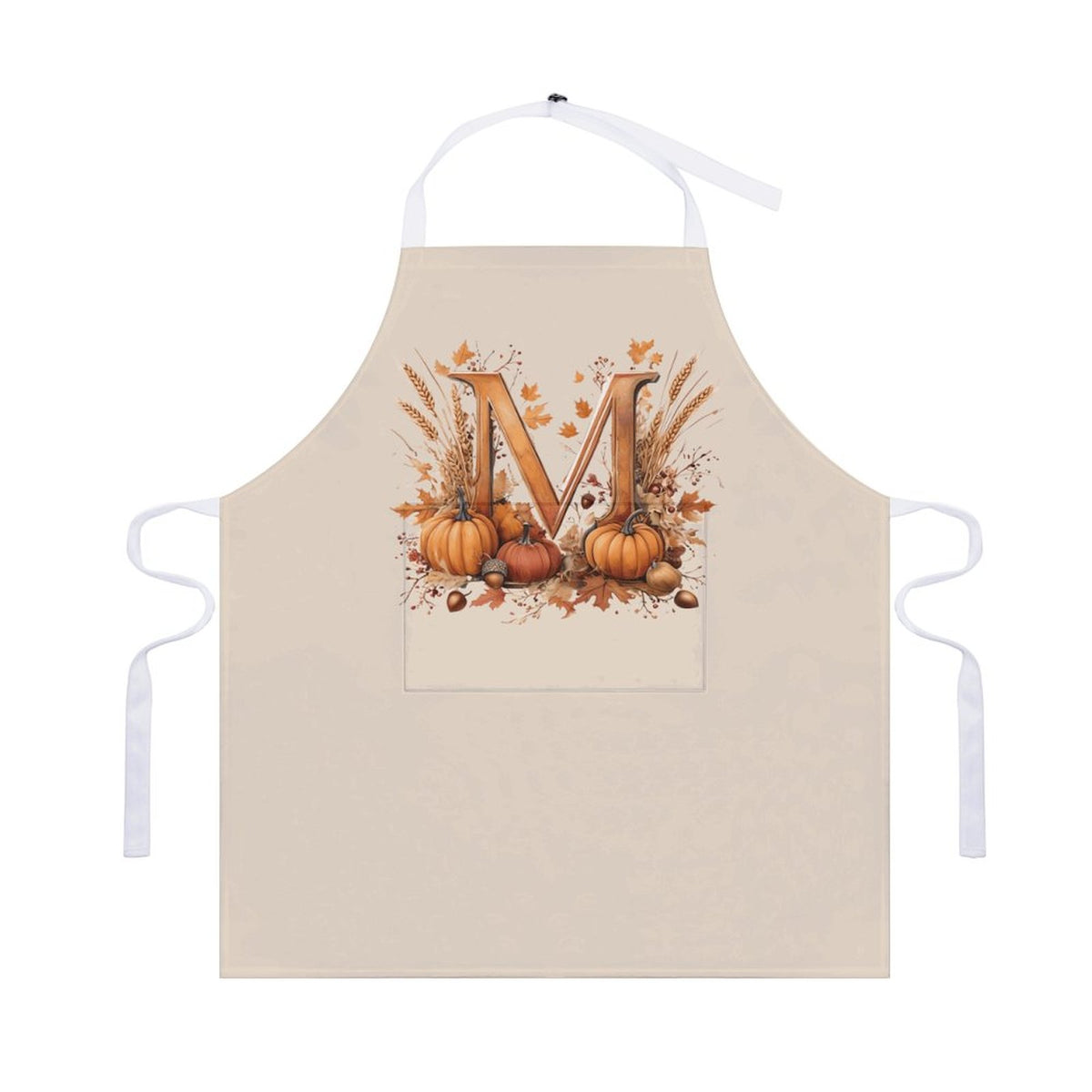 Adult Apron with Pocket - Thanksgiving Letter M