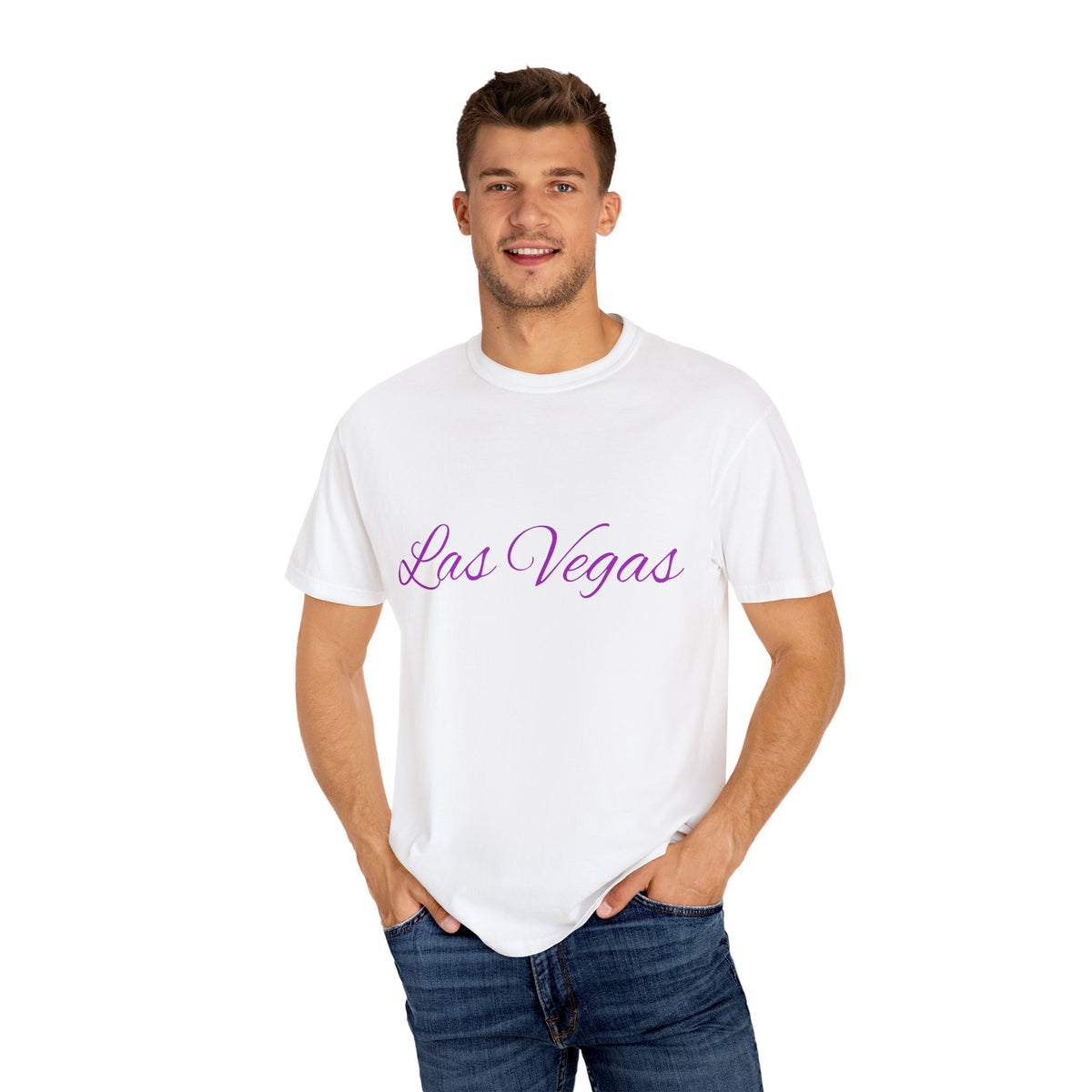 Las Vegas Floral Unisex Garment-Dyed T-Shirt | Vacation Tee, Travel Shirt, Summer Outfit, Gift for Travelers, Retro Las Vegas Design