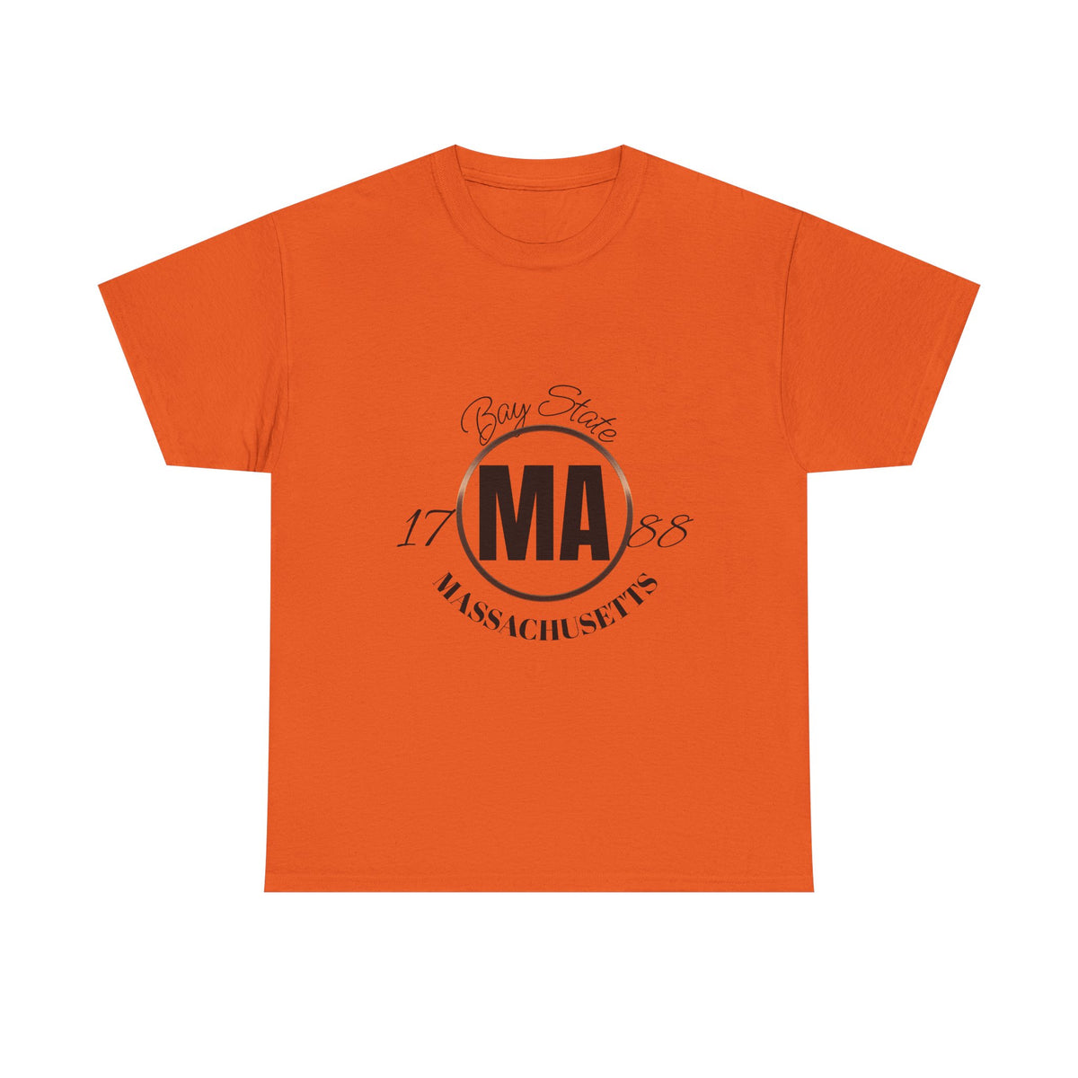 Unisex Heavy Cotton Tee with Massachusetts Design, Casual Wear, Gift for Him/Her, Travel Souvenir, Vintage Style