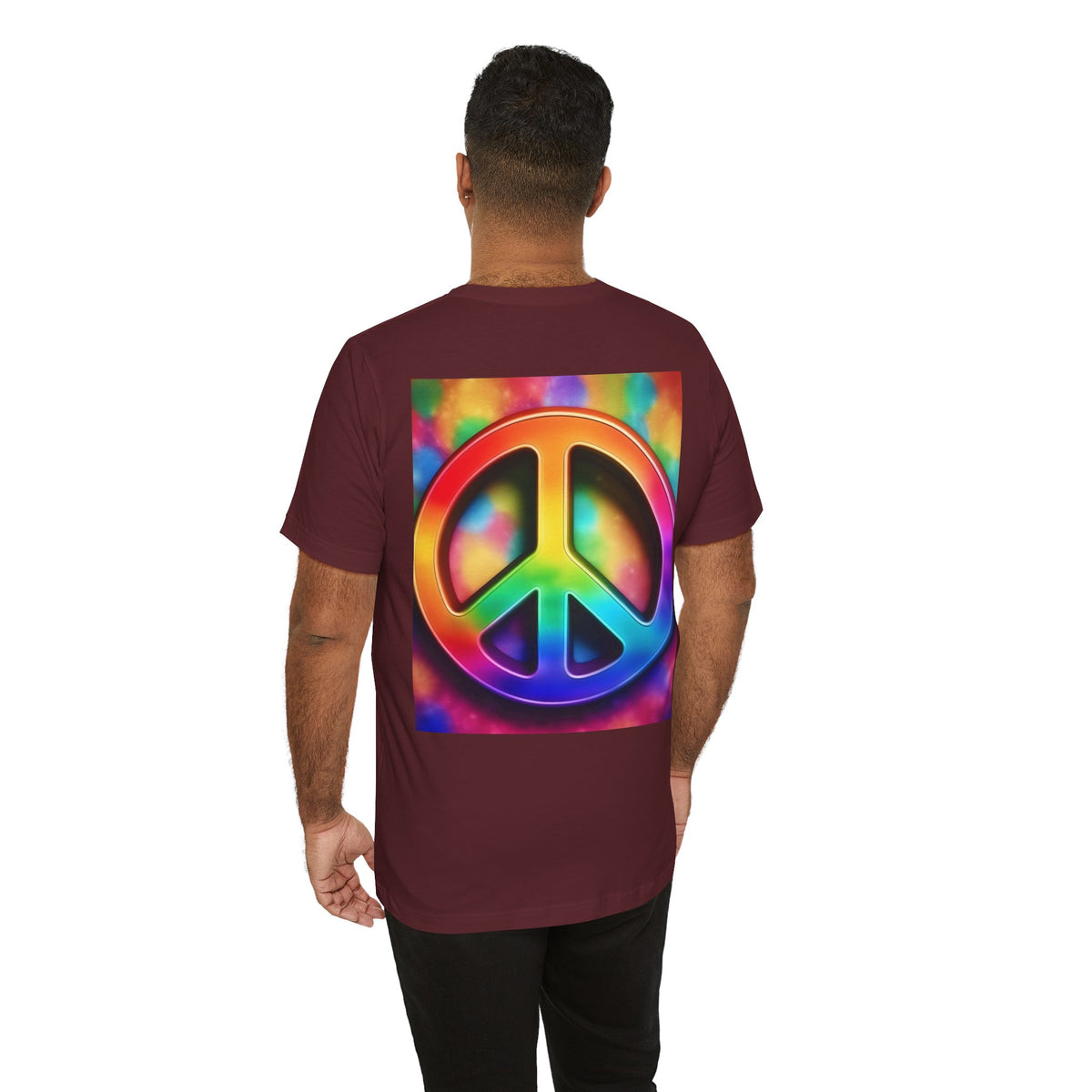 Peace Sign Tie-Dye Tee — Rainbow Hippie Peace Symbol T-Shirt