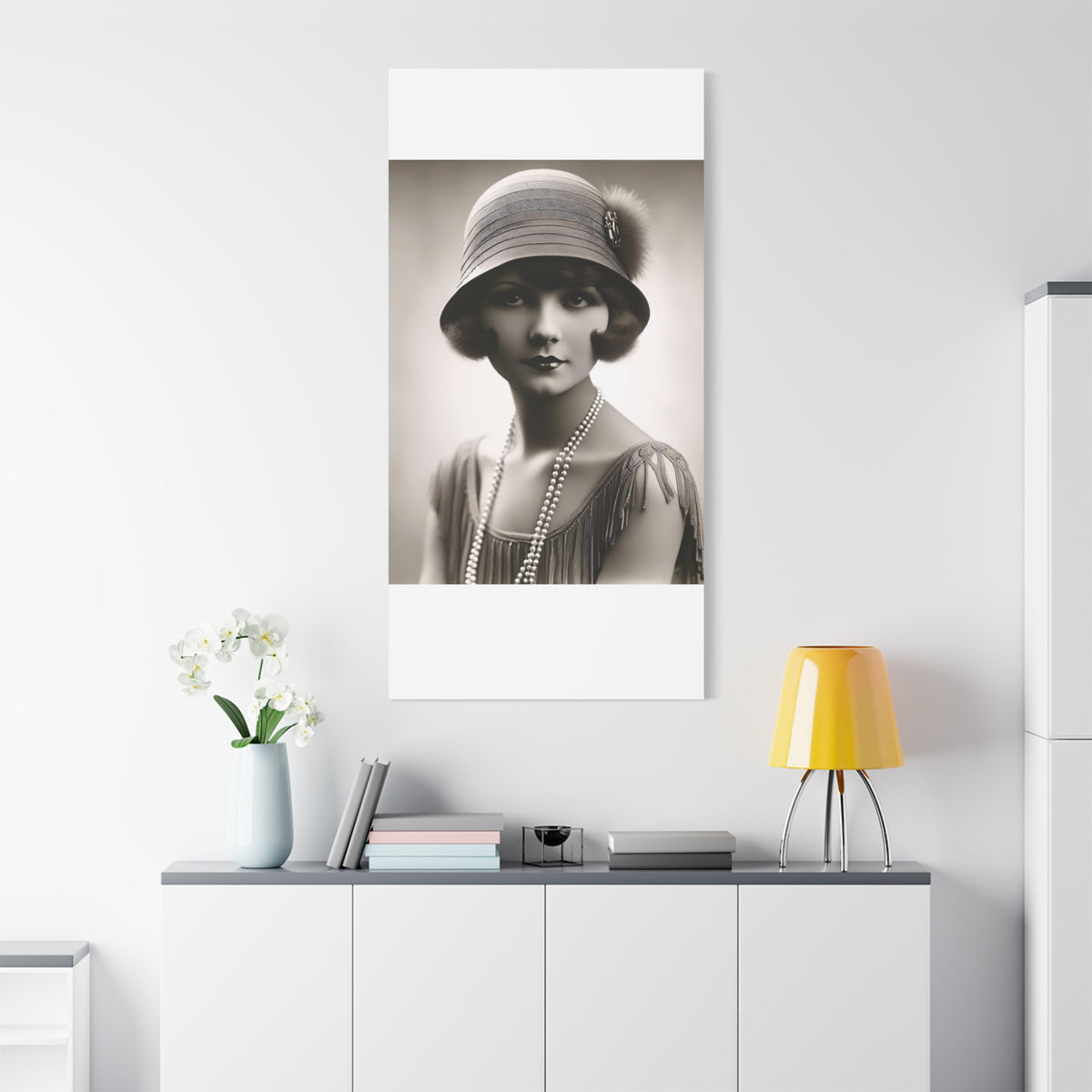 Vintage 1920s Flapper Portrait Canvas
