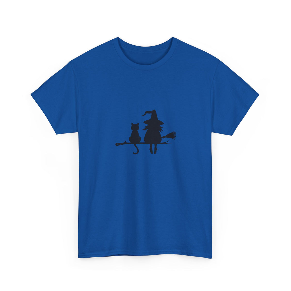 Witch and Cat Tee | Spooky Unisex Shirt for Halloween | Cute Witchwear for Cat Lovers | Fall Wardrobe Essential | Gift for Magical Friends