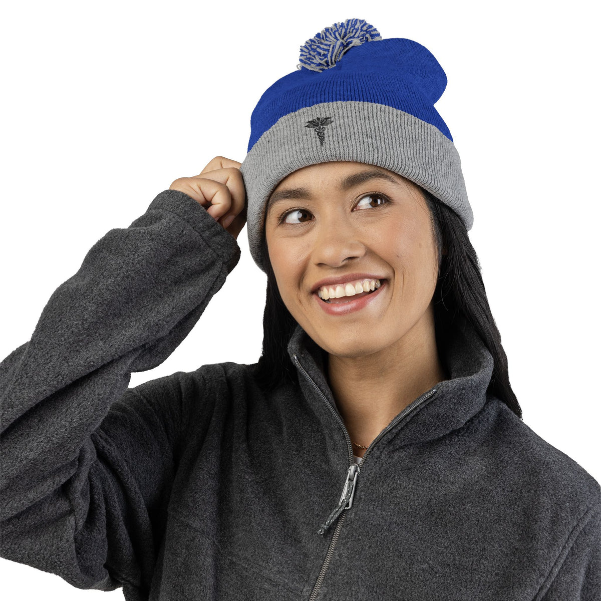 Cozy Pom-Pom Knit Cap, Winter Beanie, Embroidered Hat, Gift for Him/Her, Stylish Knitwear, Cold Weather Accessory