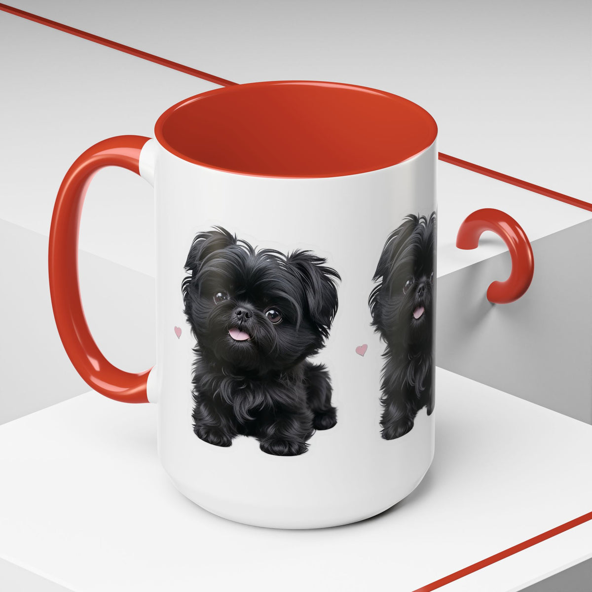 Cute Pug Accent Coffee Mug, Pet Lover Gift, Coffee Cup, Dog Mom Mug, Black Dog Ceramic Mug