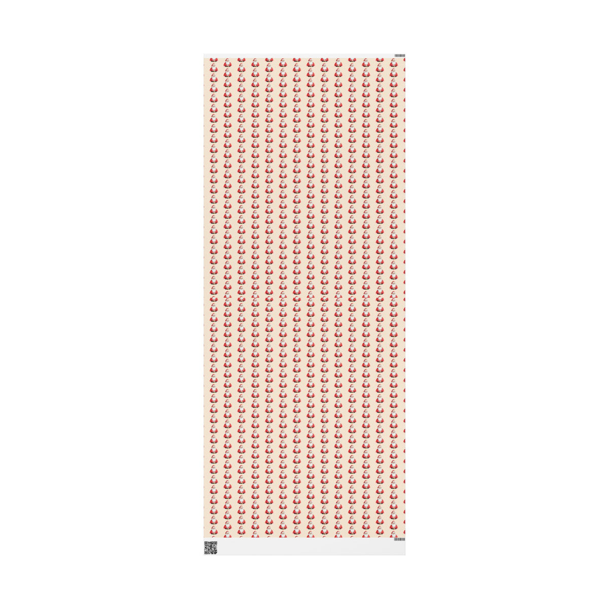Santa Pattern Wrapping Paper Roll — Vintage Christmas Gift Wrap