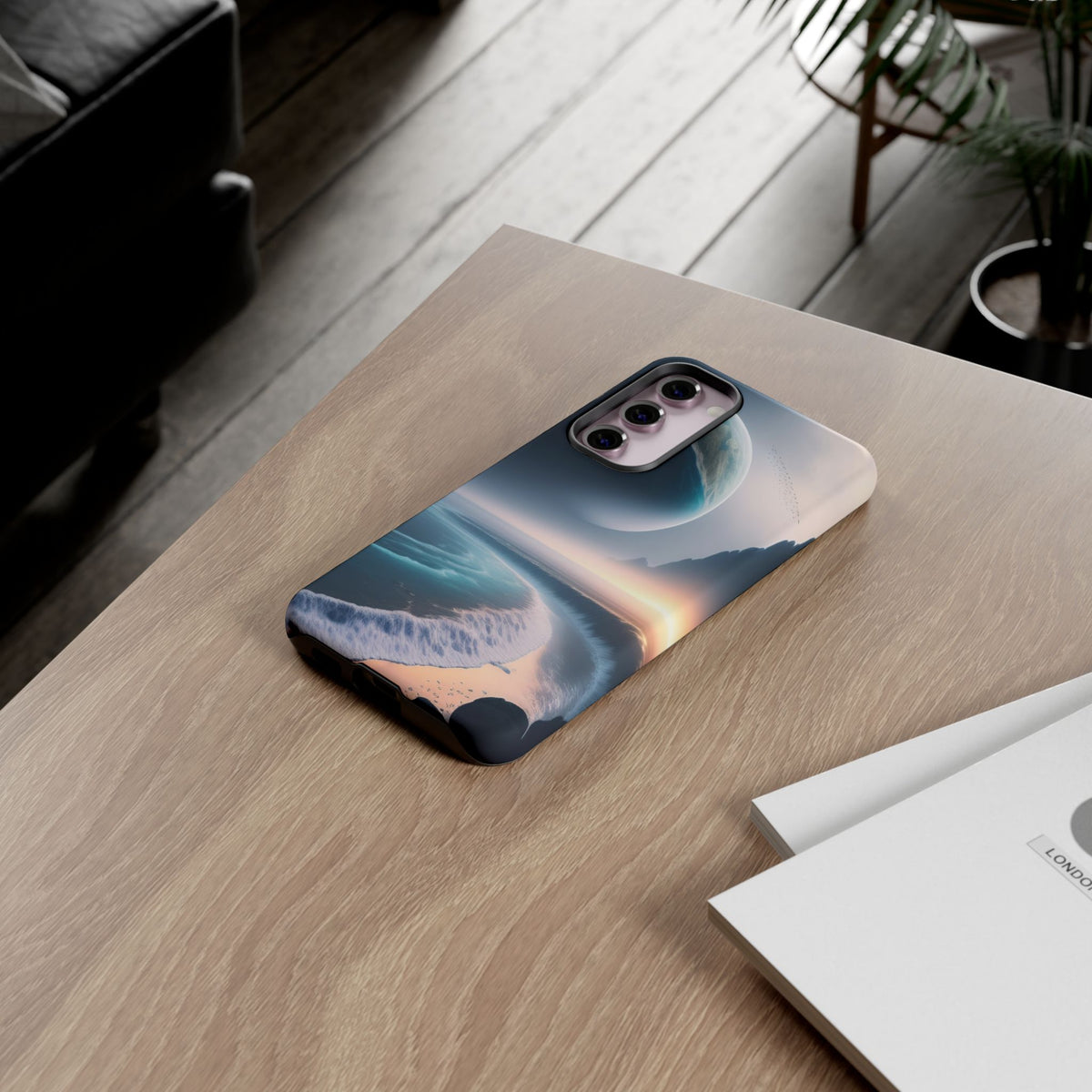 Galaxy Ocean Phone Case — Surreal Planet Beach Tough Case