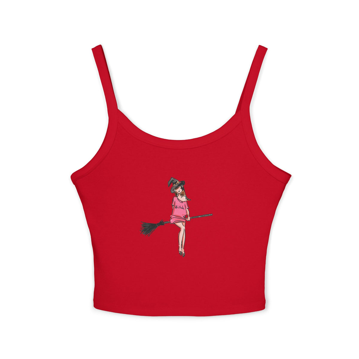 Witchy Spaghetti Strap Tank Top - Fun Summer Wear, Casual Party Top, Perfect for Halloween, Gifts for Friends, Everyday Fashion