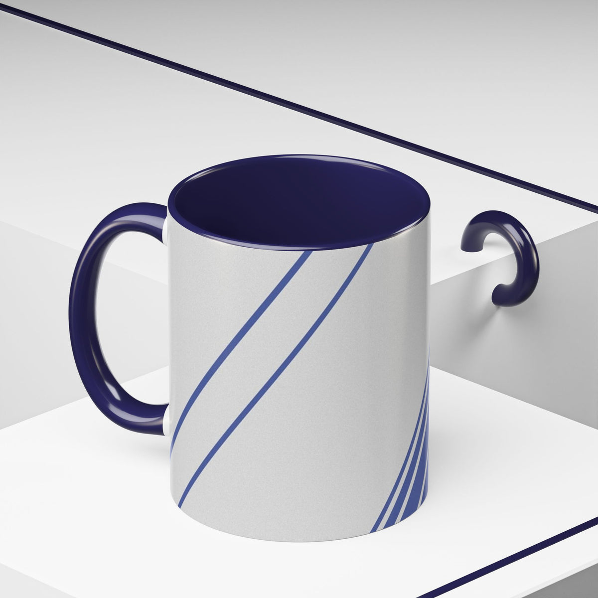 Elegant Stripe Accent Coffee Mug - Perfect for Gifts, Home Decor, Office, Birthdays, and Tea Lovers