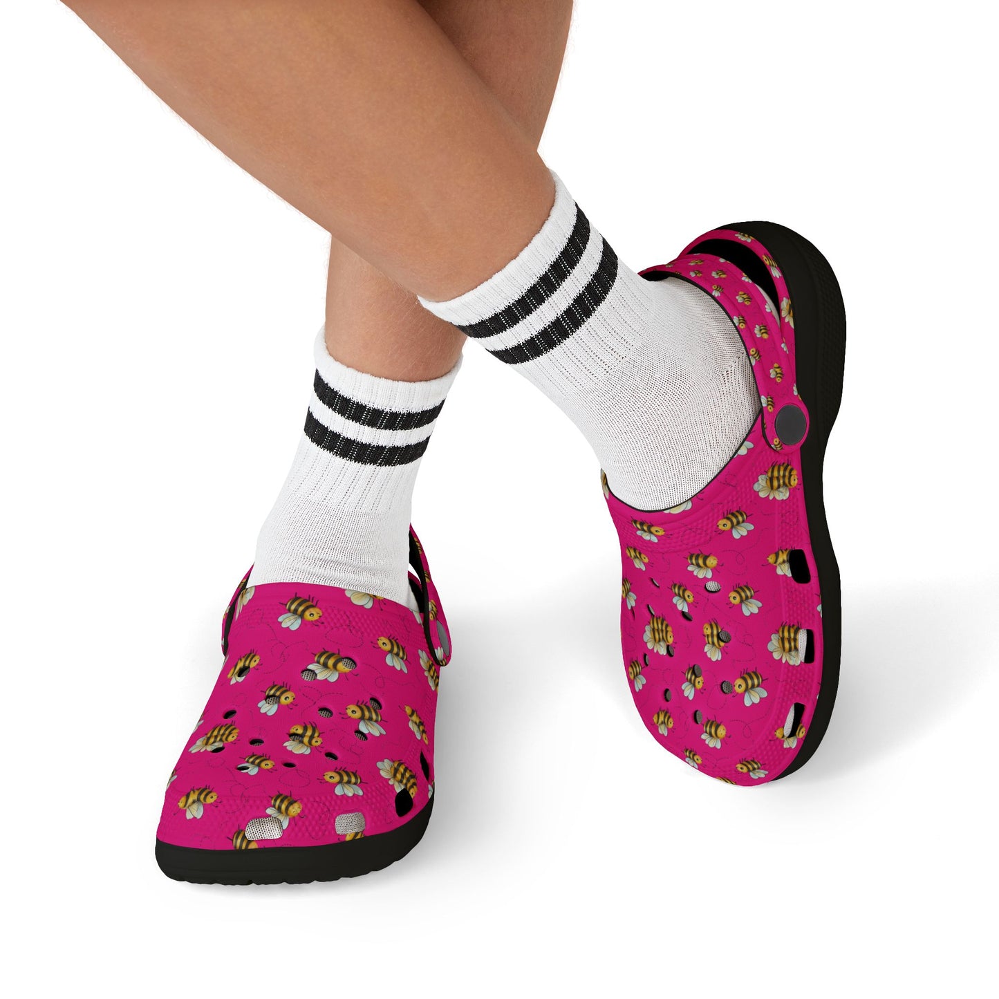 Kids' Floral Bee Clogs - Fun Summer Slip-On