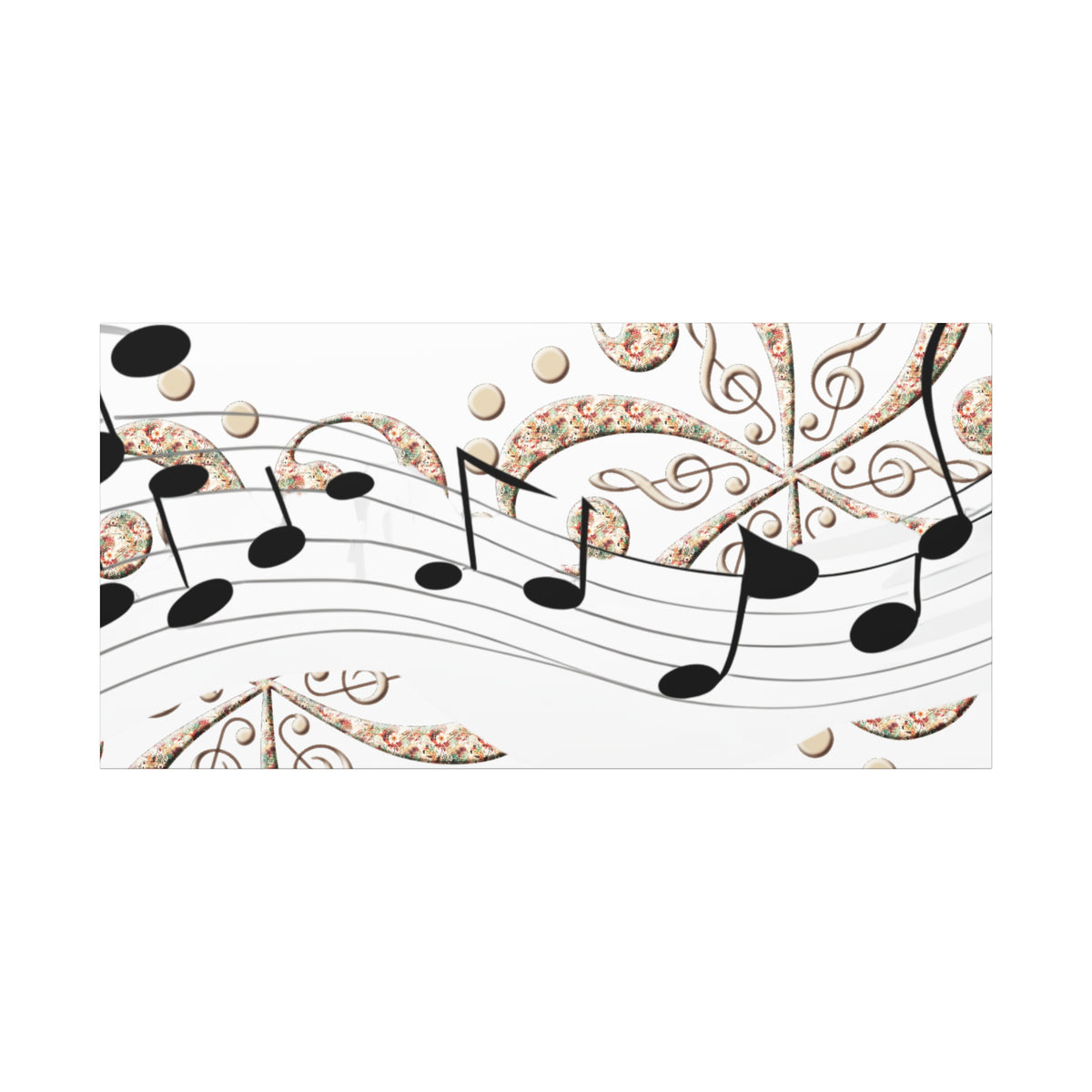 Musical Note Canvas Art, Floral Decor for Home, Music Lover Gift, Wall Art for Musicians, Unique Gift Idea
