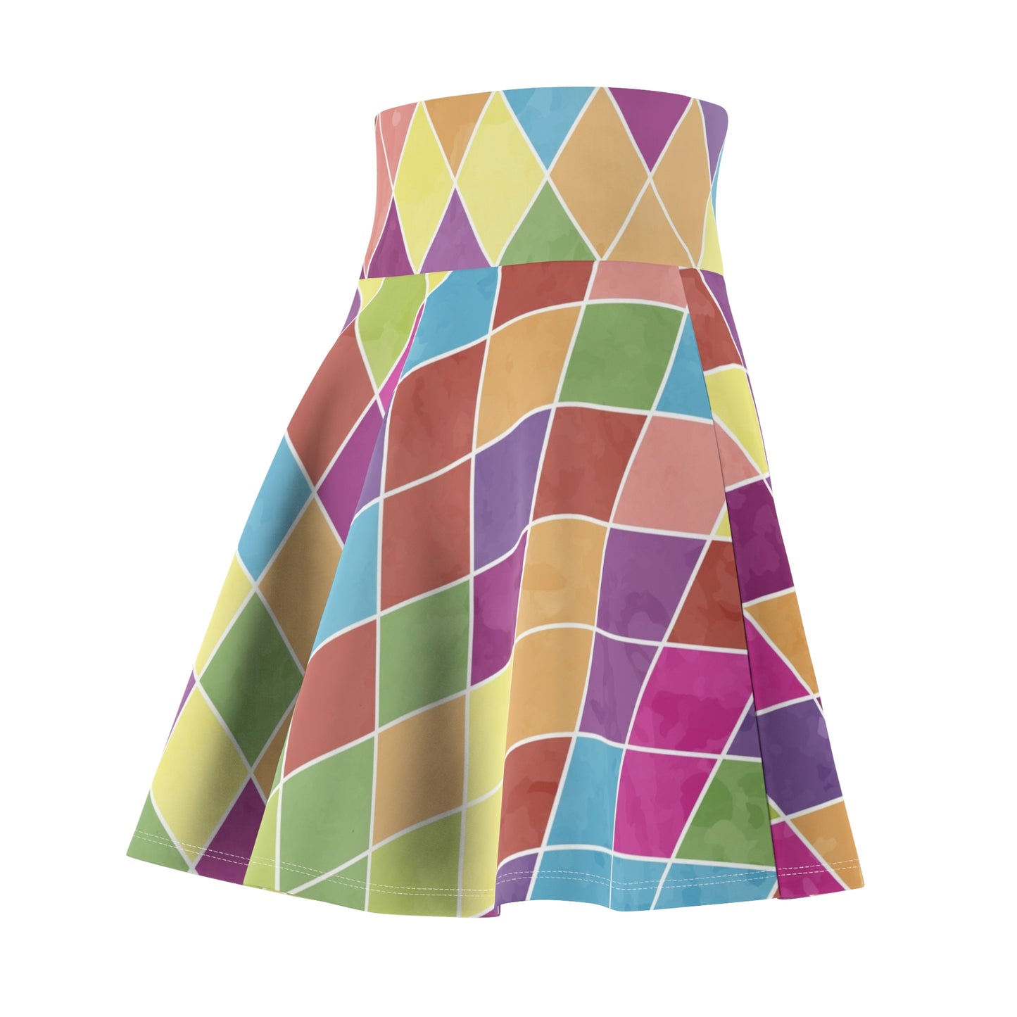 Colorful Women's Skater Skirt - Bright Patterned Summer Fashion