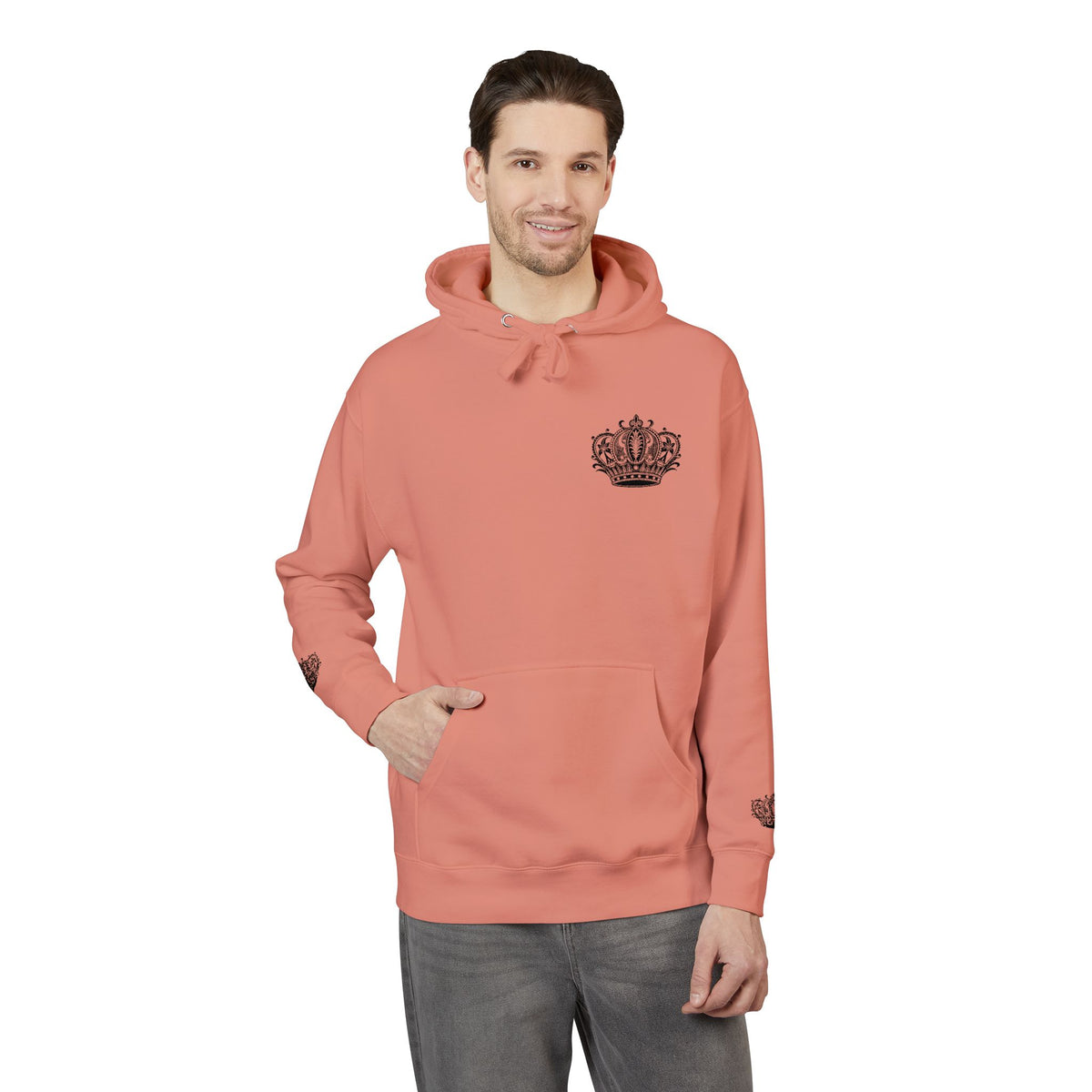 Crown Floral Unisex Fleece Hoodie | Cozy Streetwear, Perfect Gift for Him & Her, Autumn Fashion, Casual Wear, Trendy Outfit