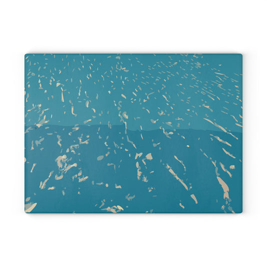 Aqua Wave Glass Cutting Board | Kitchen Decor, Unique Gift, Cooking Accessory, Home Chef Essentials, Wedding Registry