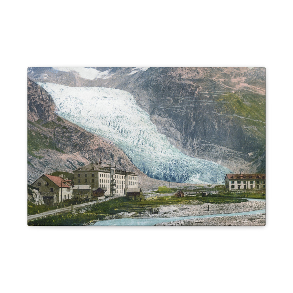 Glacier Village Matte Canvas Print
