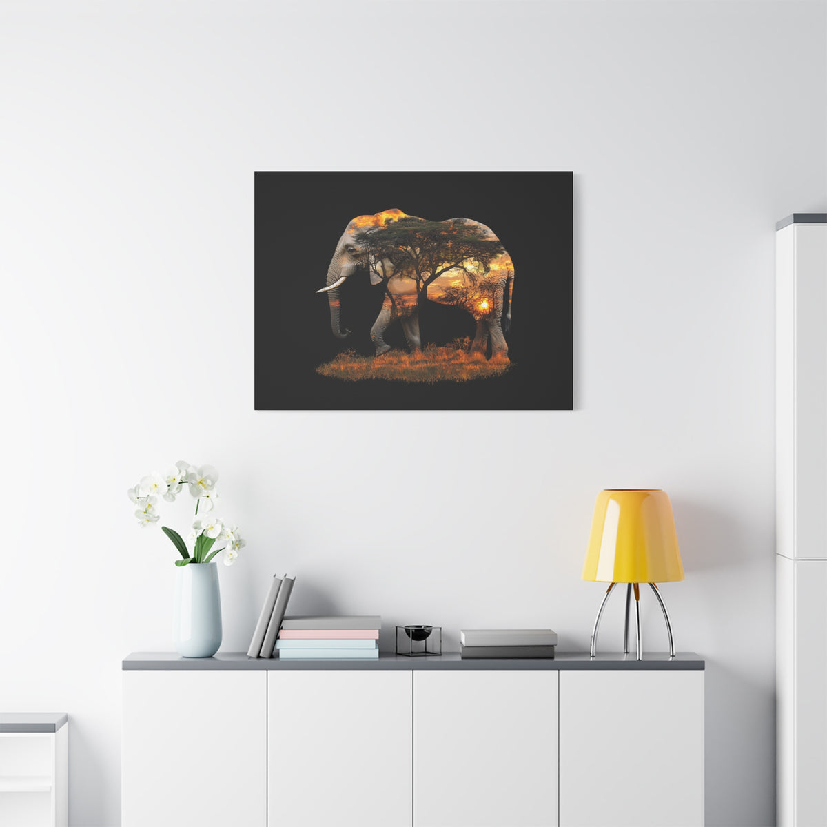 Elephant Tree Matte Canvas Art