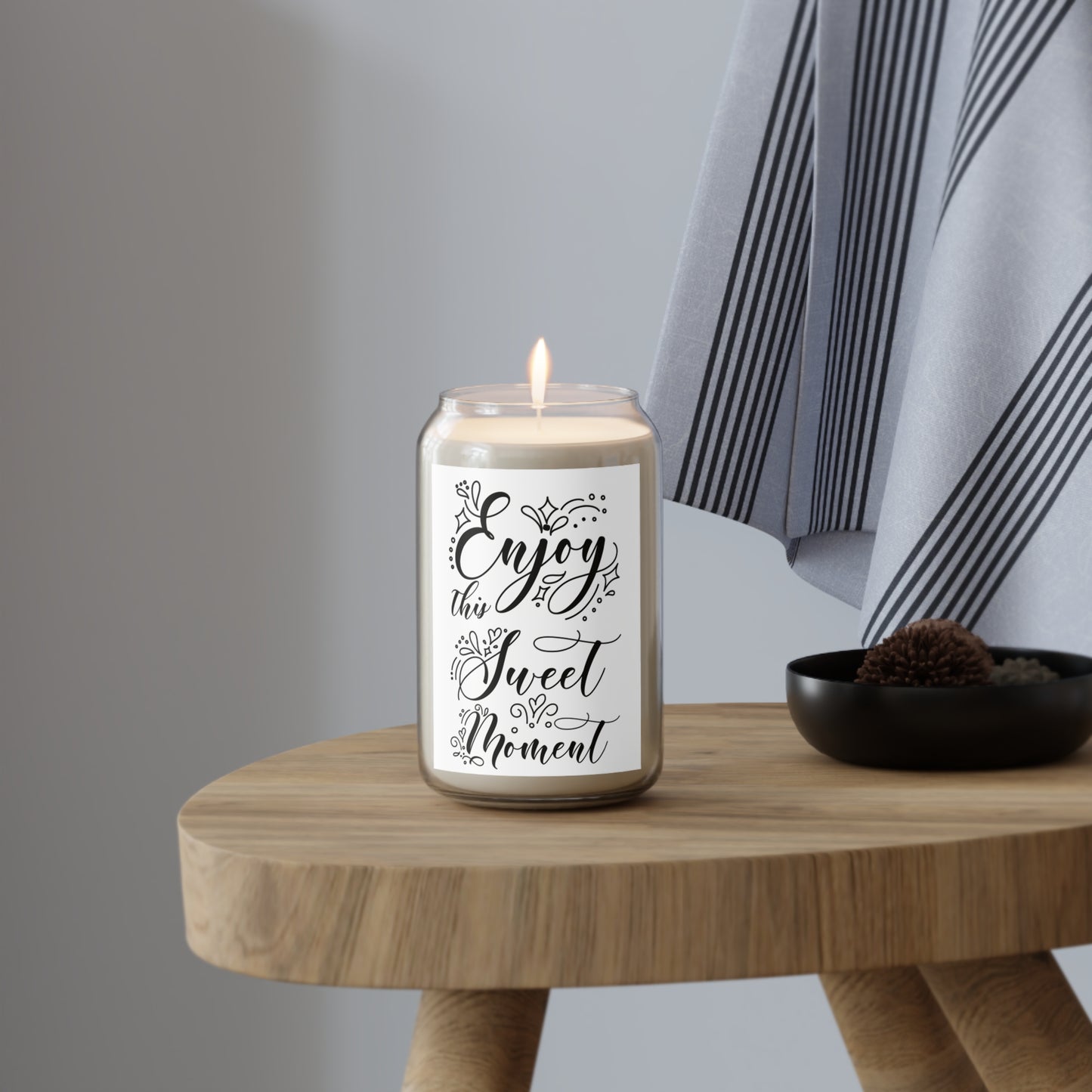 Scented Soy Candle (13.75oz) — “Enjoy This Sweet Moment” Decorative Jar