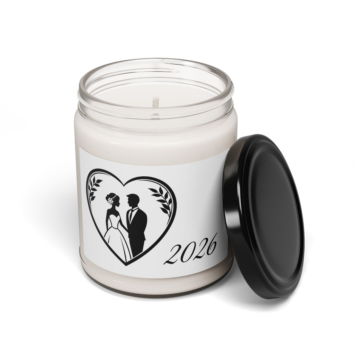 Wedding Couple 2026 Scented Soy Candle — Bridal Favor & Save-the-Date Gift