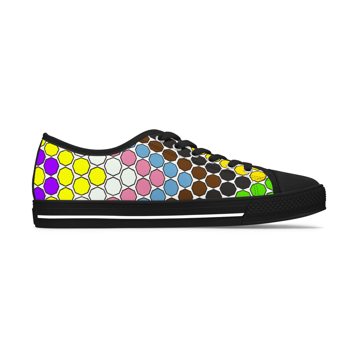 Colorful Polka Dot Low Top Sneakers — Women’s Casual Retro Pattern Shoes