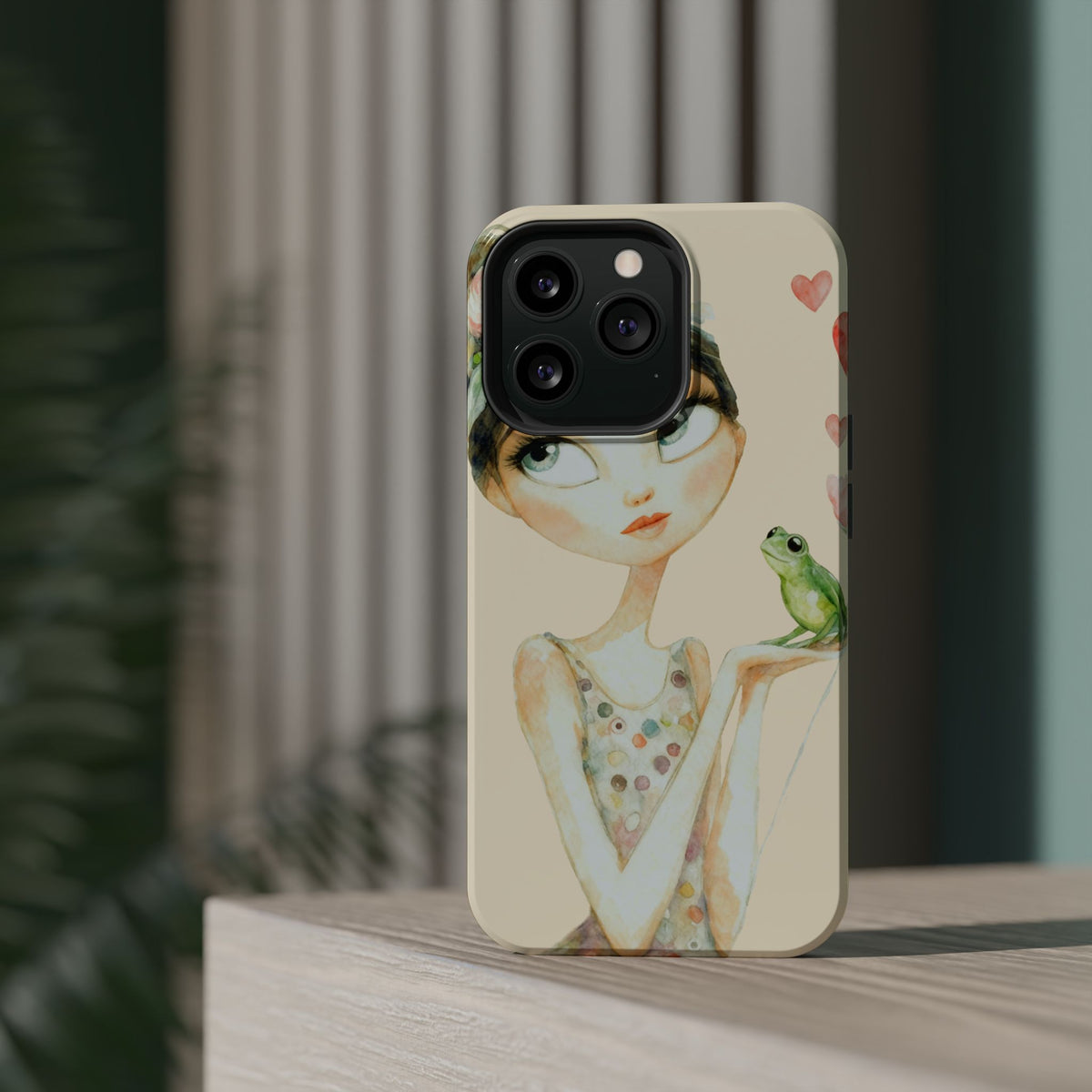 Whimsical Girl with Frog Magnetic Impact Phone Case