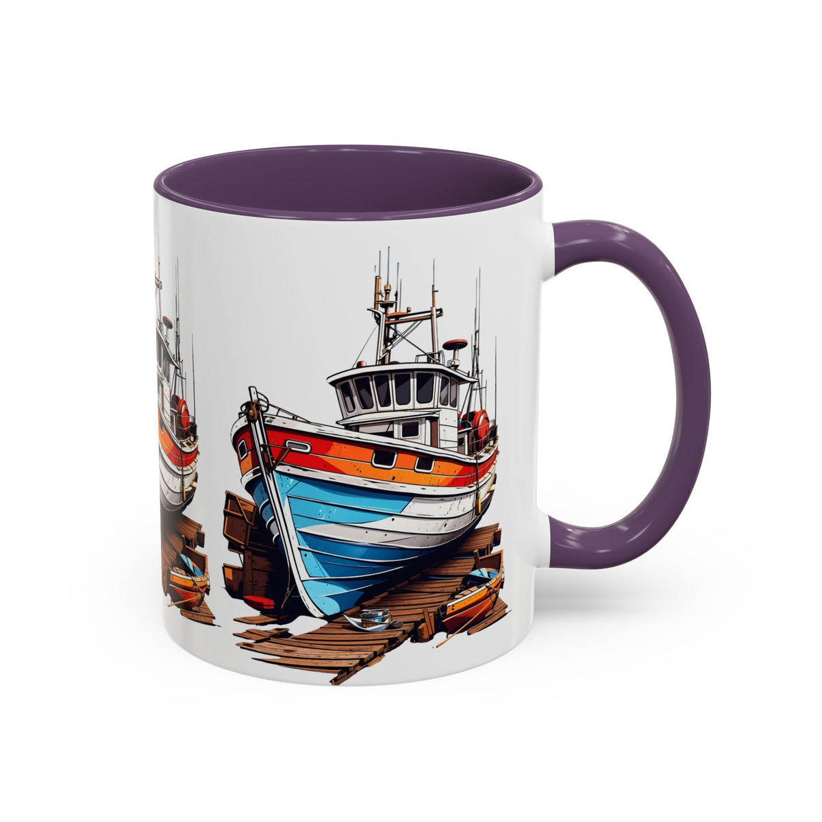 Nautical Accent Coffee Mug | Perfect for Boat Lovers, Sailor Gifts, Coastal Decor, Unique Gift Idea, Custom Artwork Mug